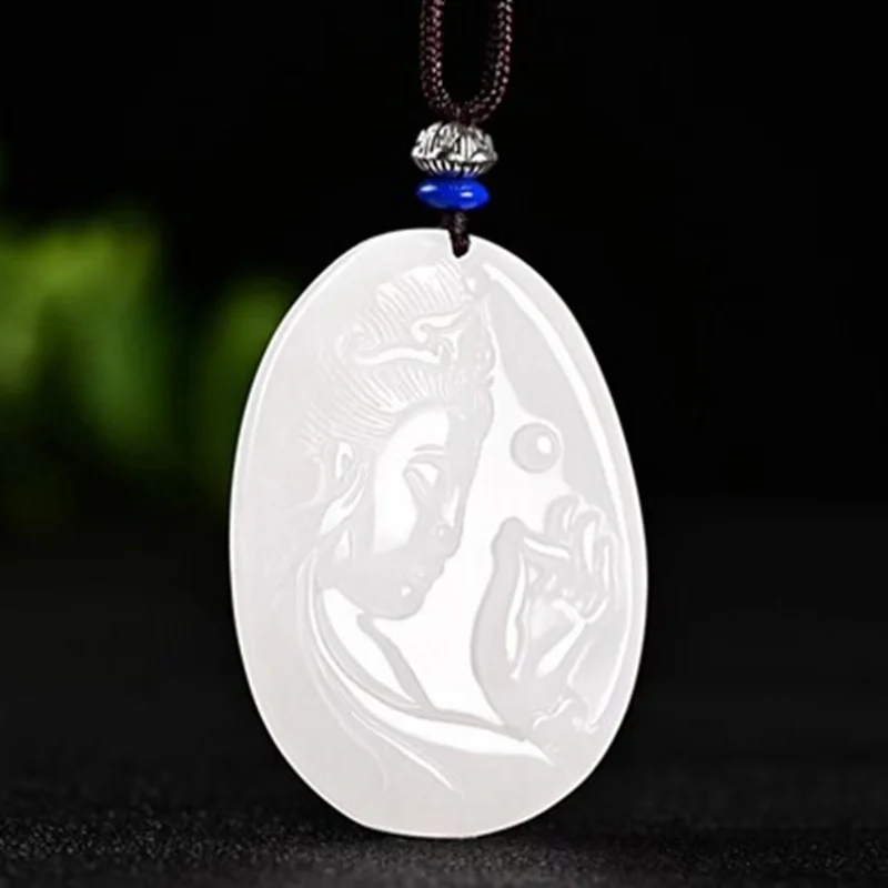 Factory Supply Jade Afghanistan Jade Guanyin Buddha Pendant White Jade Guanyin Buddha Pendant Jade Brand