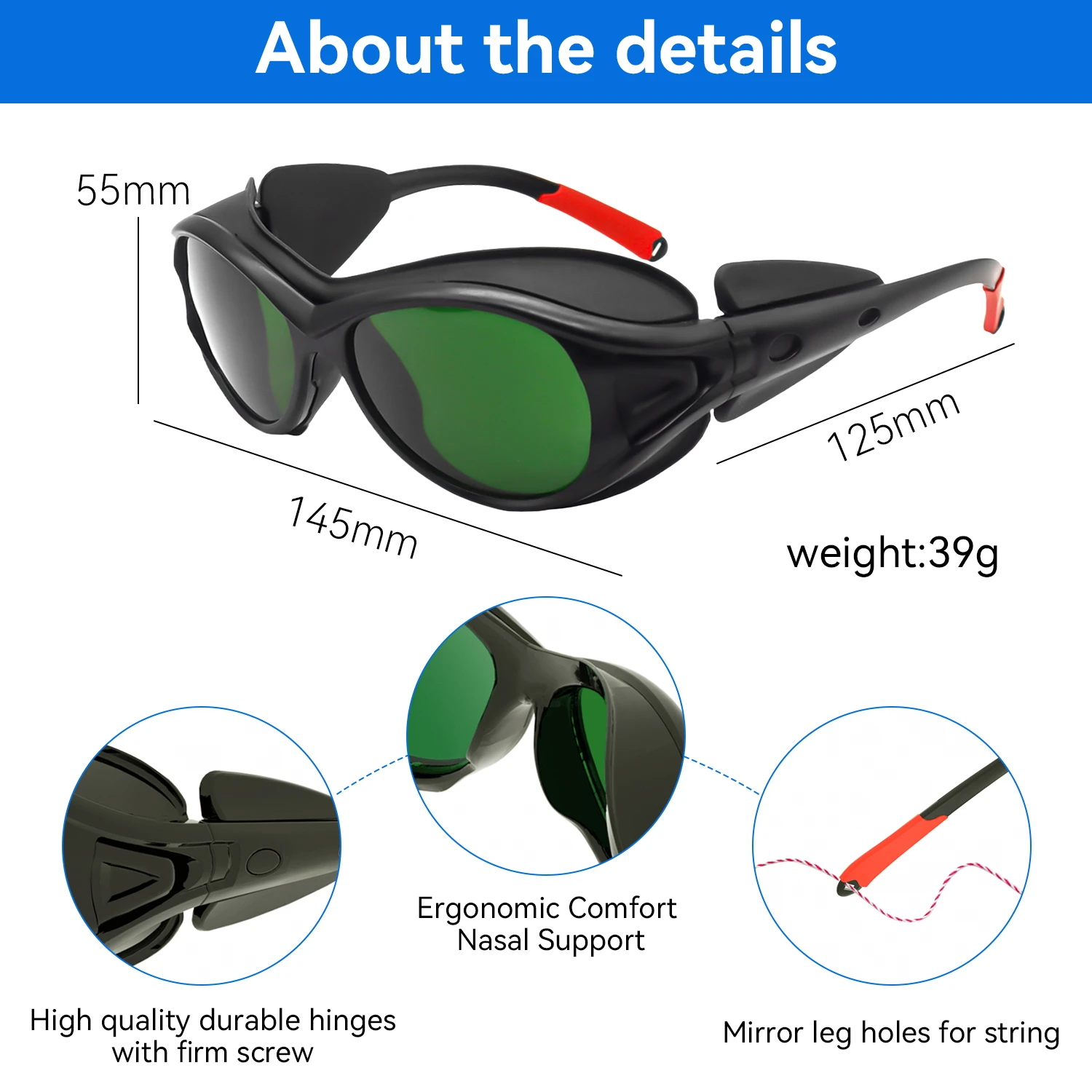 laser protective eyewear 10600nm OD7 protect Glasses IPL Laser Protection laser protector laser protective lenses laser glasses