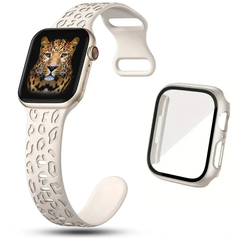 Armband + Glas + Hülle für Apple Watch Correa 44 mm 40 mm 41 mm 38 mm 42 mm 45 mm 46 mm Silikonband + TPU-Abdeckung iWatch Serie 10 8 7 9 SE 5
