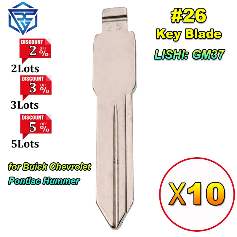 

10pcs Metal KD Xhorse VVDI Uncut Remote Car Key Blade #26 2 in 1 GM39 GM40 GM41 Blade for Buick Chevrolet Pontiac Hummer