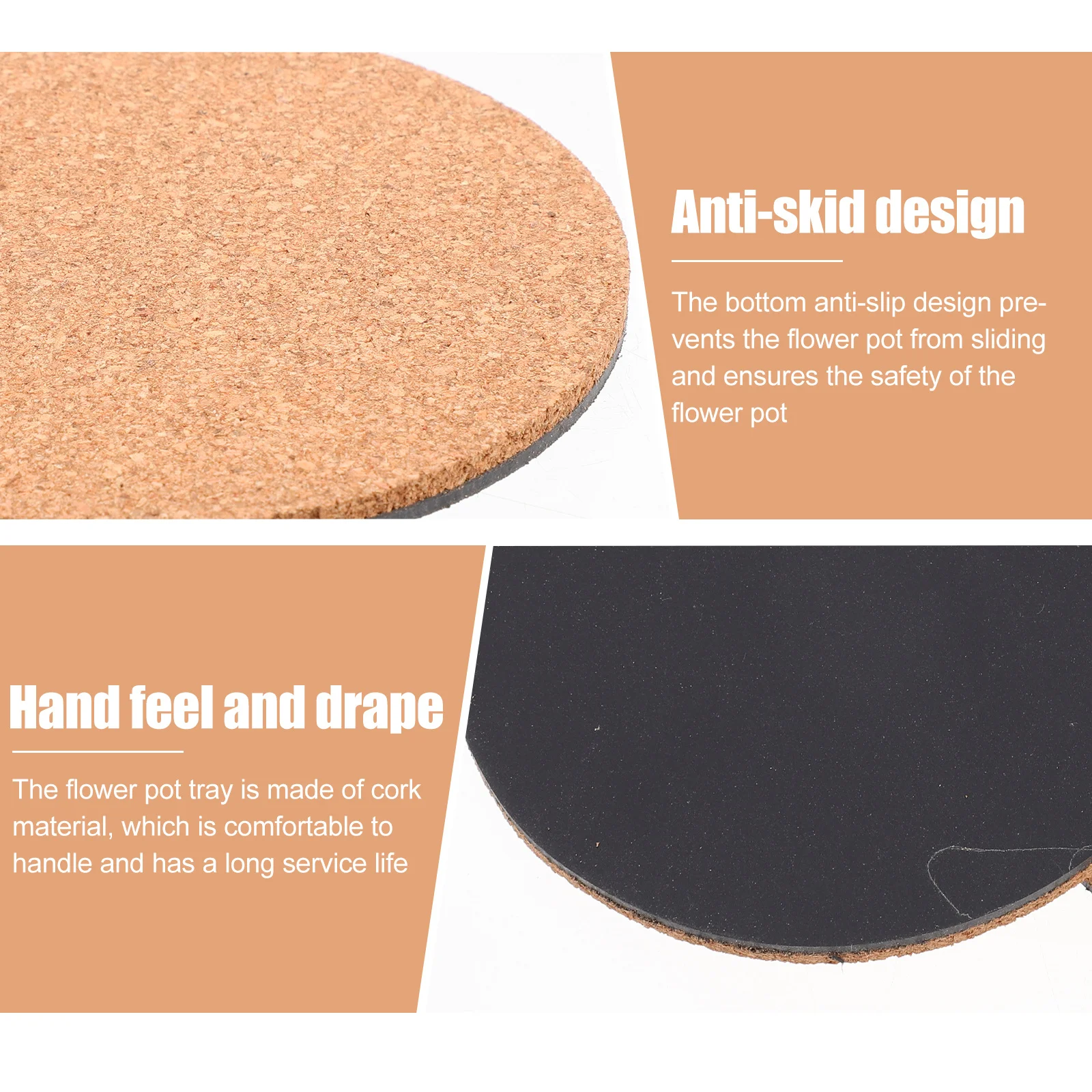 

2Pcs Round Cork Plant Mat Flowerpot Base Tray Anti-Slip Gardening Coaster Cushion Pad Plant Pot Saucer Flower Pot Water Tray