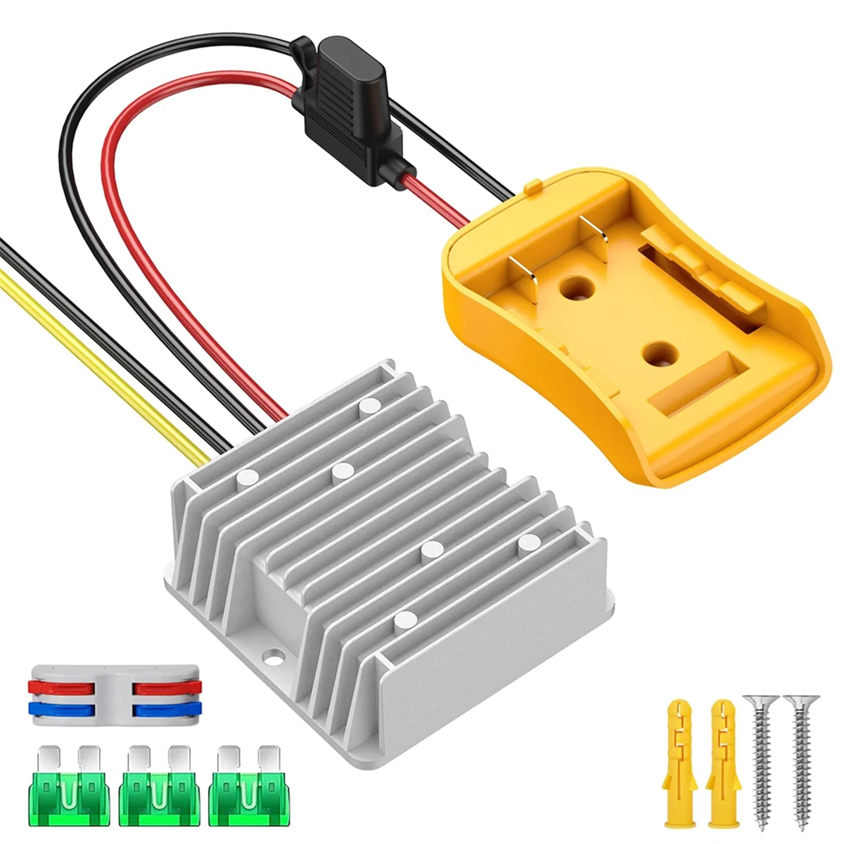 

20V to 12V Step Down Converter for DeWalt 20V Power Wheels Battery Adapter, DC 12V 20A 240W Buck Converter Regulator