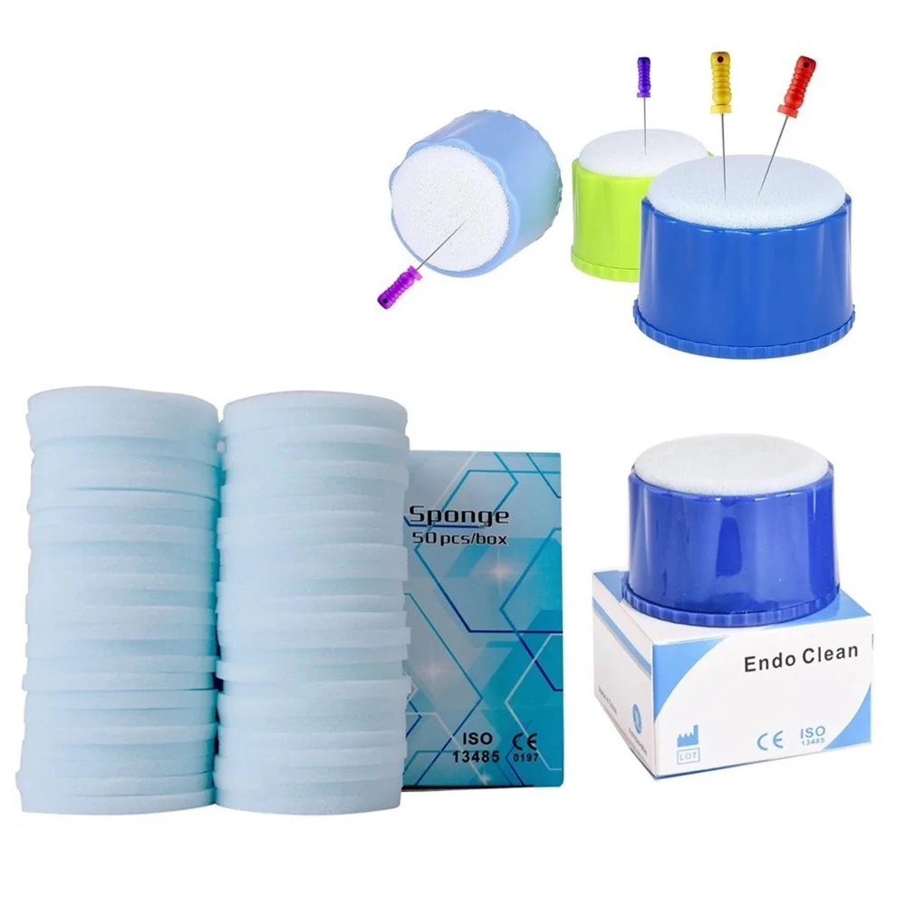 Disposable Dental Clean Sponge Pad 50Pcs/Box Endodontics File Cleaning Foam Insert Dentistry Clinic Oral Care Accessories