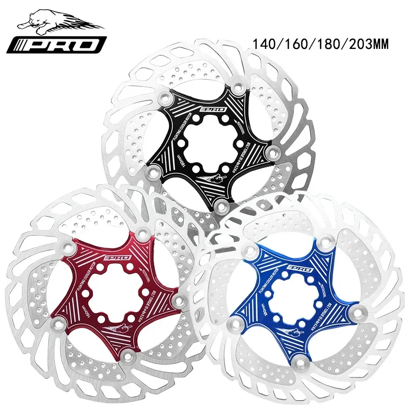 

IIIPRO Stainless Steel A18 Mountain Bike Brake Rotor Bicycle Floating Disc 6 Bolts 140mm 160mm 180mm 203mm