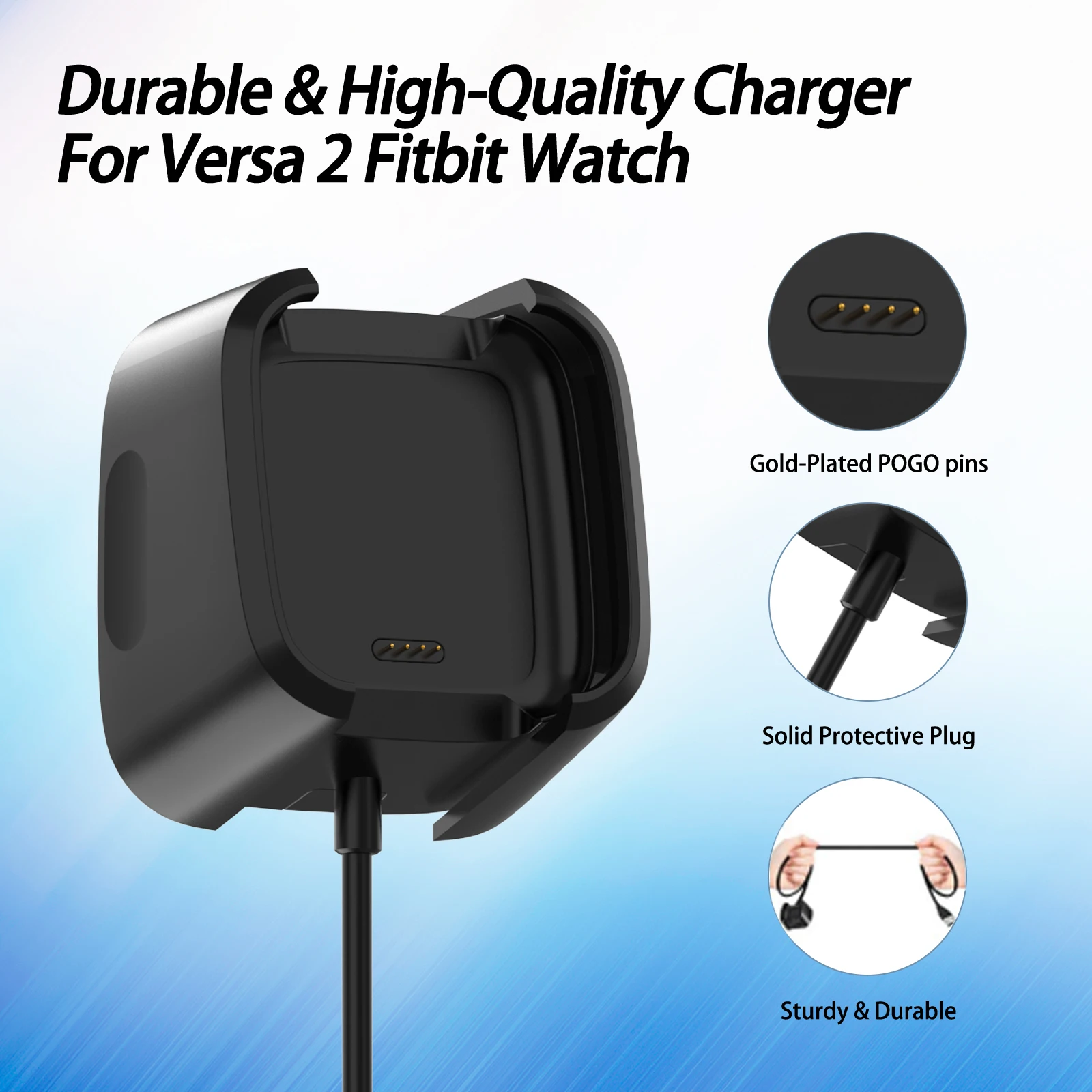 Smart Watch USB Charger For Fitbit Versa 2 Charging Cable For Fitbit Versa 2 Charger Dock Stand Cradle Smart Watch Accessories