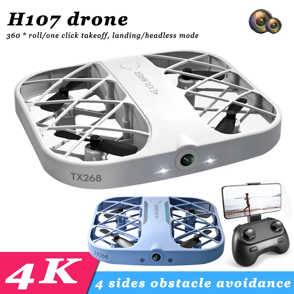 H107 8k Dron Professional HD 4k Camera Wifi Fpv Remote Control Helicopter Drone with Camera Pocket Quadcopter Gift for Boys