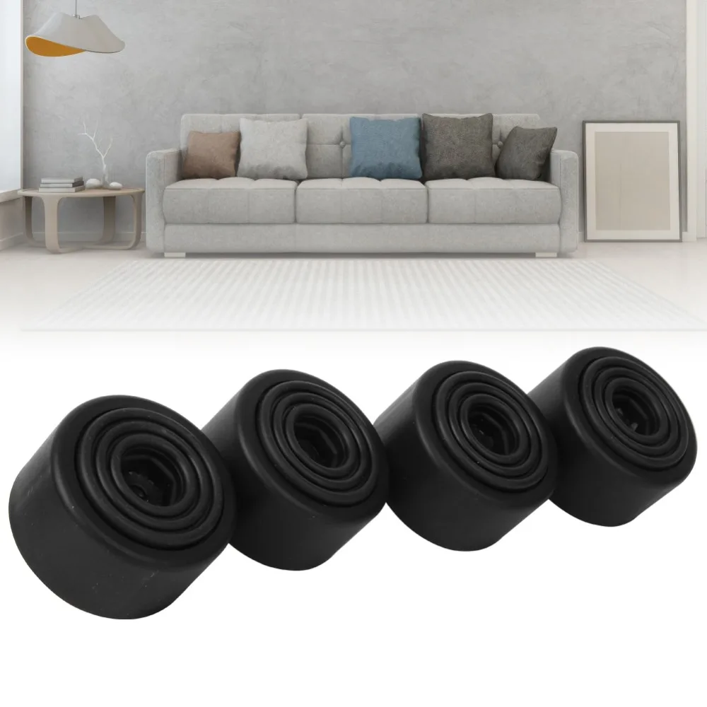 4Pcs Feet Pad M8 Screw Sofa Legs 35mm Height Black Cabinet Leg Round PP Plastic Furniture Accessories Cabinet Furniture