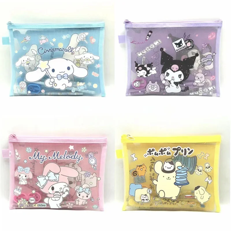 

MINISO 7pcs Stationery Set Cute Anime Sanrio Stationery Gift Box Kuromi My Melody Cinnamoroll School Stationery Supplies