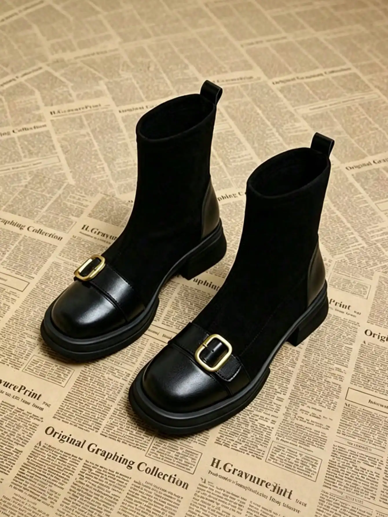 Fashionable Autumn/Winter New Ankle Boots, Knit Patchwork Ankle Boots, Slim Stylish Ankle Boots, Boots For Women