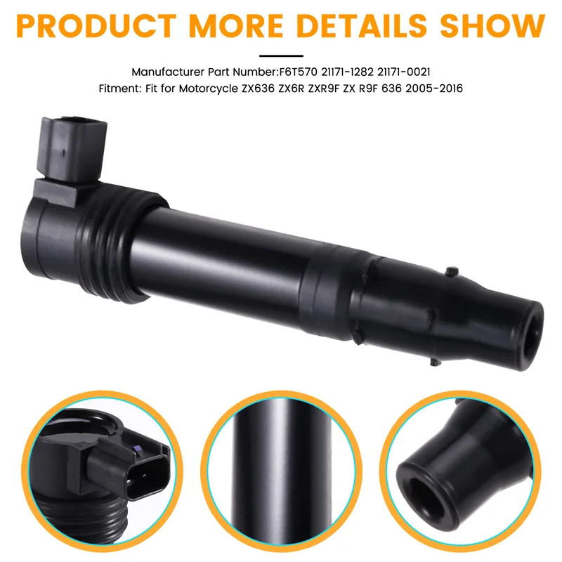 

Stable-4PCS Motorcycle Ignition Coil For KAWASAKI NINJA ZX-6RR 2003-06 NINJA ZX-6R 2003-2018 ZX636 ZX600 21171-1282 21171-0021