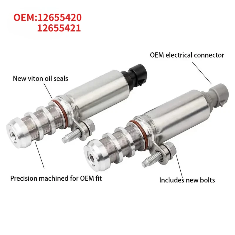 

1Set Intake & Exhaust Oil- Control Timing Valve Solenoid VVT 12655420 12655421 For Chevrolet Captiva 2.4 Equinox GMC Opal Andra