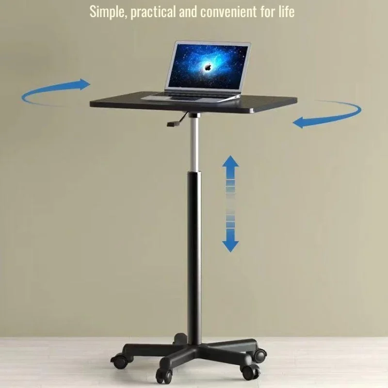 ZMovable Lifting Small Desk With Pulleys Livingroom Sofa Side Table Mobile Lift Standing Upright Laptop Office Desk For PodiumZ
