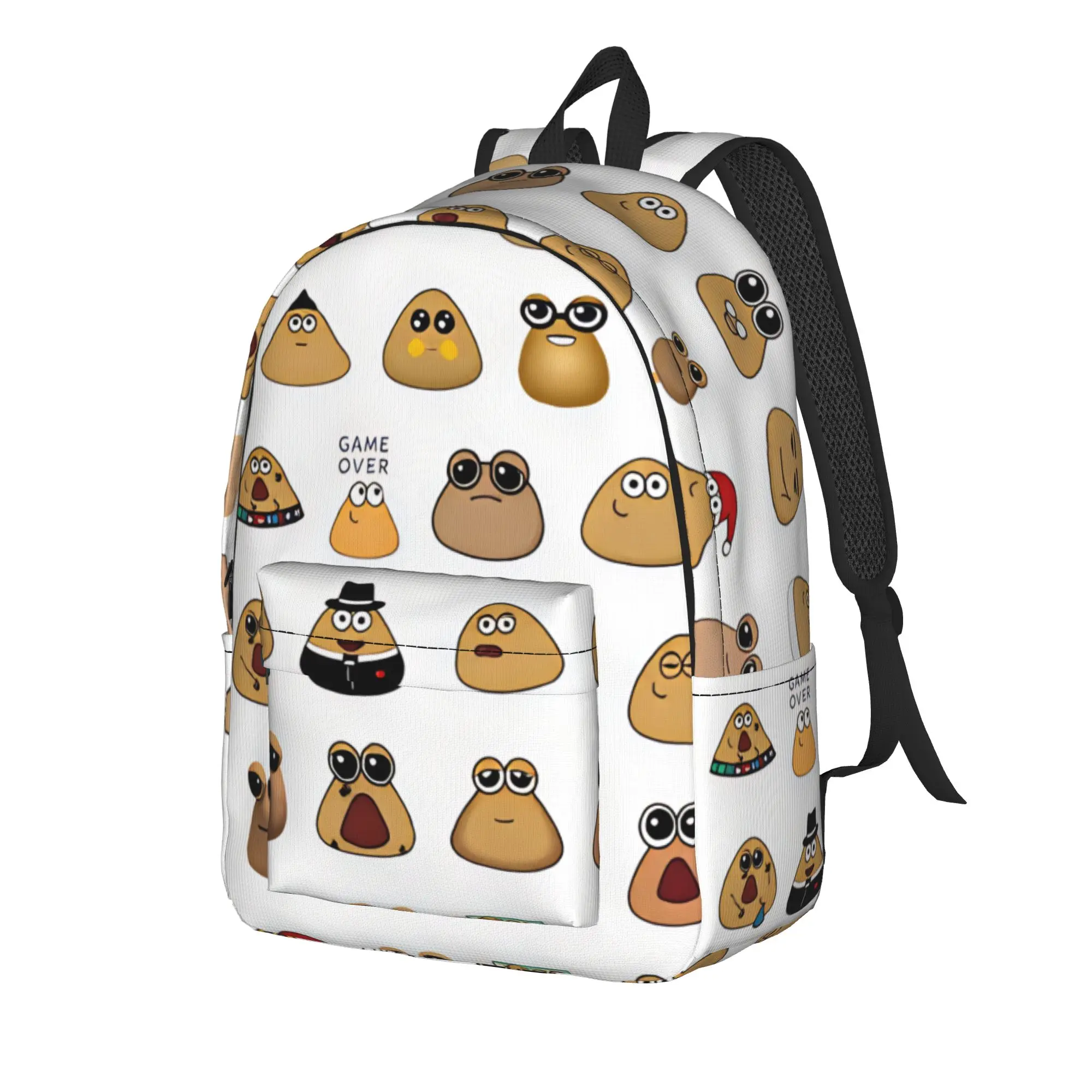 Pet Alien Pou Animated Television Backpack  University Backpacks Teen Aesthetic School Bags Designer Lightweight Rucksack