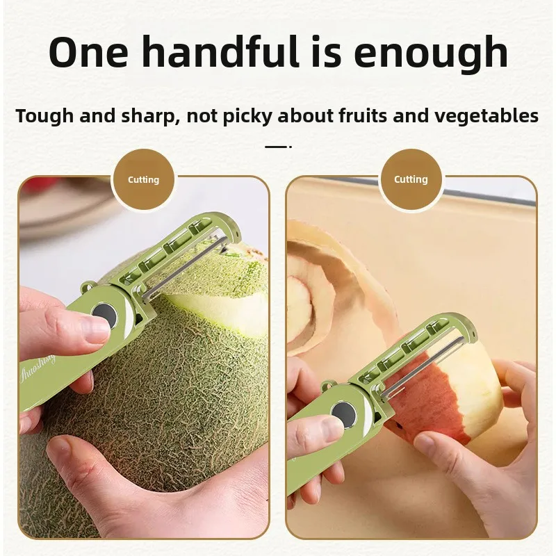 Mini Portable Fruit Knife Multifunctional Stainless Steel Peeler Household Kitchen Vegetable Peeler Folding Paring Knife