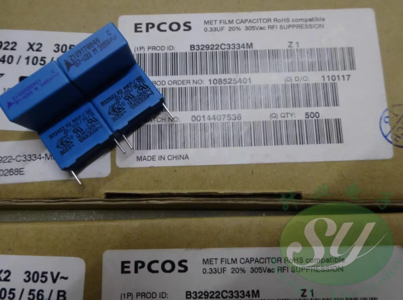 

10PCS EPCOS 0.33uf/305vAC 330nf u33 334 New 15MM film capacitor B32922C