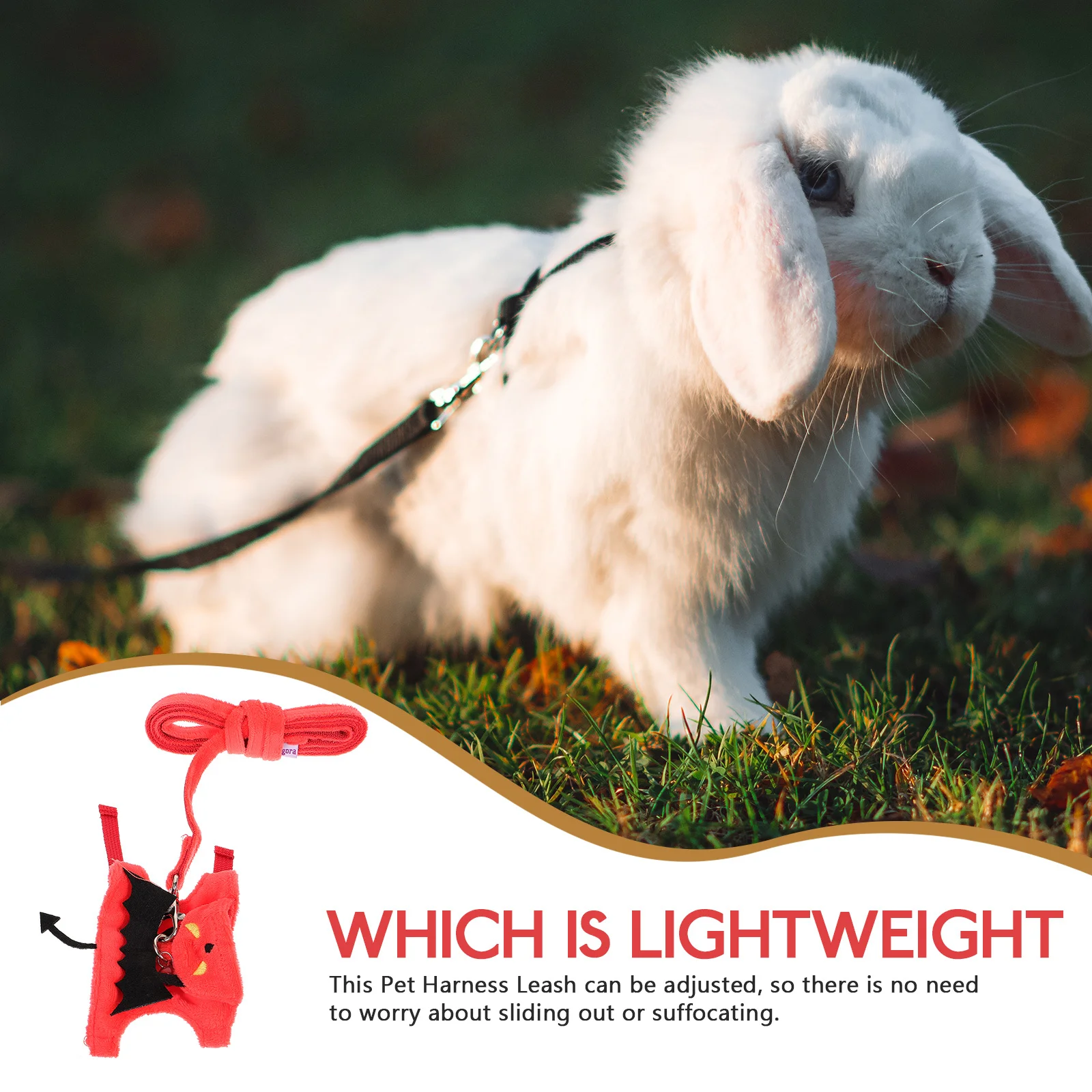 

1 set Pet Harness Leash Set Halloween Style Adjustable Rabbit Traction Rope For Small Pets Outdoor Walking Bunny Harness Ferret