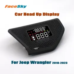 Car Head Up Display For Jeep Wrangler (JL) 2018-2025 Auto Digital HUD HD LCD Projection On Glass Windshield Projector