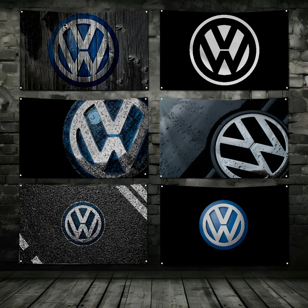 V-Volkswagens Racing  Flag Workshop Flags Room Decor Flag  Outdoor Decorations  Flags for Rooms Four Hole Flag