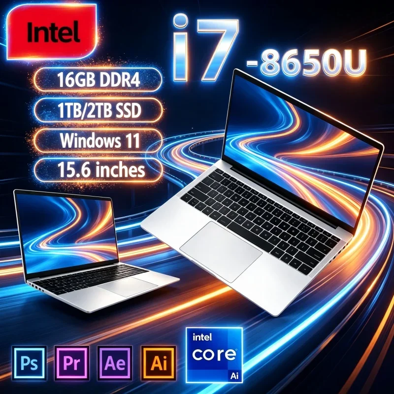 Reliable 2026 New Laptop I7‑8650U,15.6 Inch 120Hz IPS FHD 16/32GB RAM 2TB SSD Backlit Keyboard Large Storage Win11 Notebook