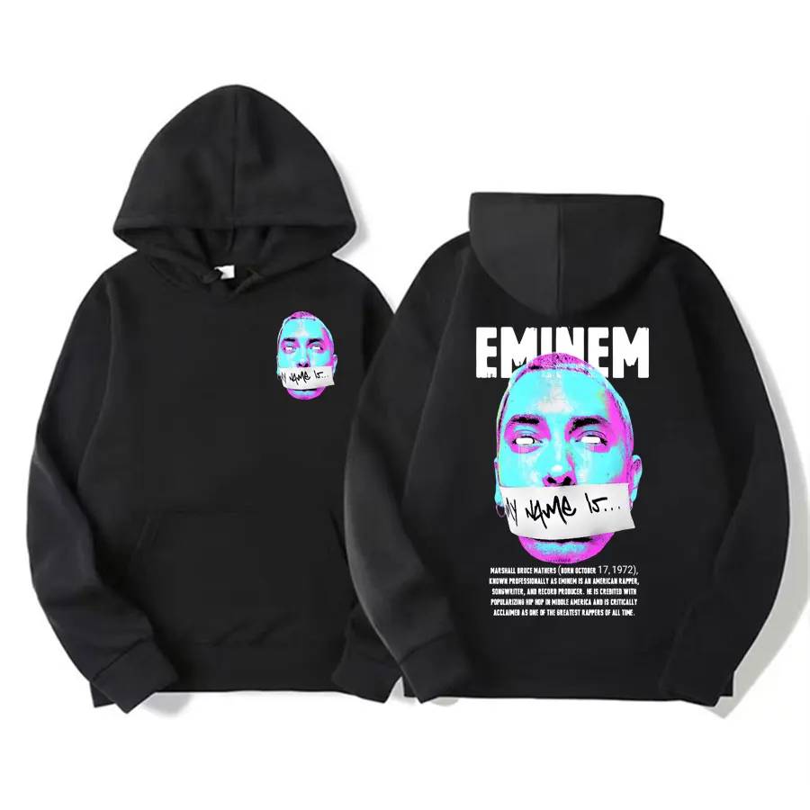 

Eminem Vintage Rapper Hoodie Fashion Hip Hop Style Graphic Hoodies Men Women Casual Autumn/Winter Sweatshirt Pullover Streetwear