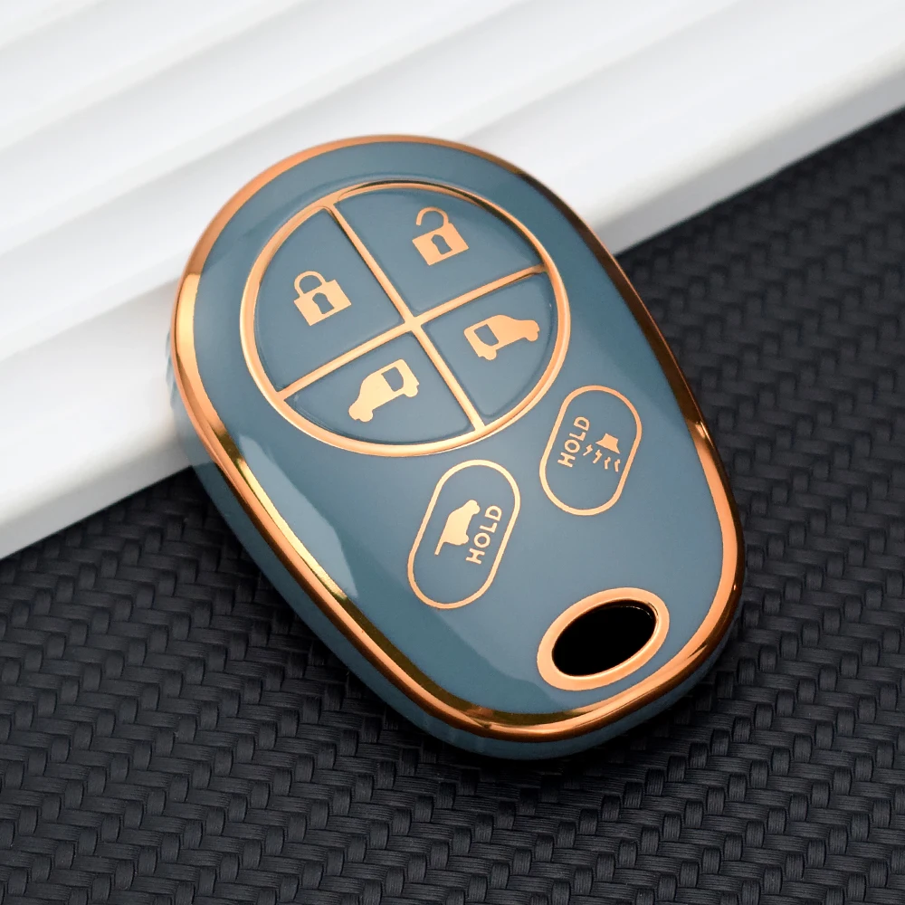 For Toyota Sienna Tacoma Tundra Highlander 6 Buttons TPU Car Key Cover Case Set Remote Key Cover