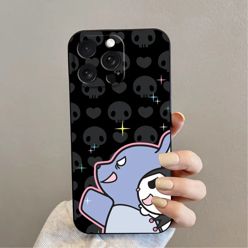 Sanrio Kuromi Melodie Voortreffelijk Voor Iphone 15 14 13 12 11 Xs Xr X 8 7 Se Pro Max Plus Mini Zwart Zacht Telefoonhoesje