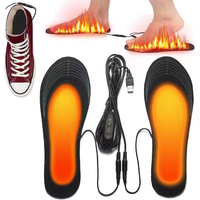 Electric Heated Shoe Insoles USB Heated Shoes Pad Washable Foot Warming Pad Adjustable Temp Rechargeable Foot Warmer for Camping