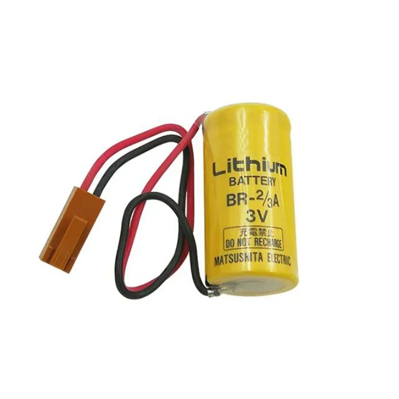 Original New BR-2/3A 3V 1200mAH BR2/3A PLC Industrial Lithium Battery with Plug For Panasonic FANUC CNC BR2/3AE2P Batteries