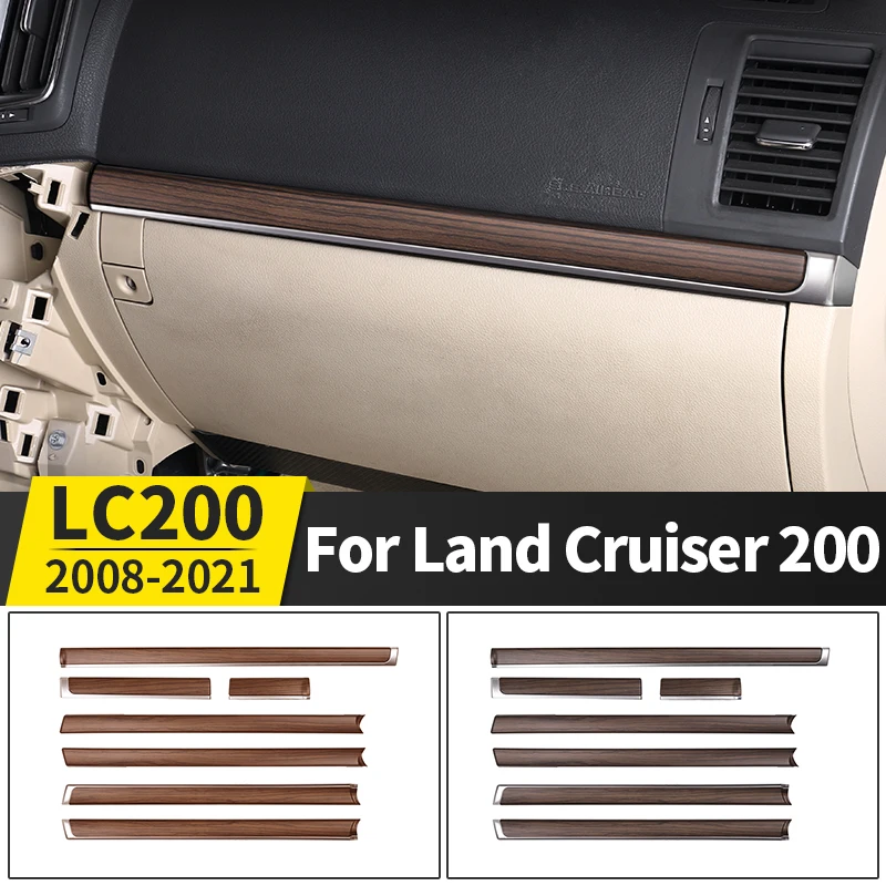 For Toyota Land Cruiser J200 2008-2021 Peach wood replacement Door panel trim + central control trim LC 200 Interior Accessories
