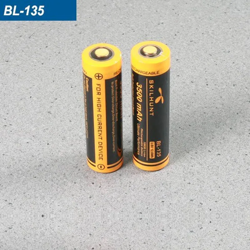 Bateria Skilhunt 18650 ładowalna latarka, dostępna w 3100mAh / 3500mAh, ciągłe rozładowanie, zabezpieczenie przed zwarciem