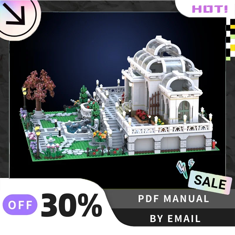 [2398PCS] MOC Personalizzato Grande Palazzo Botanico Giardino Creativo Building Blocks Set STEM Giocattoli FAI DA TE Modello di Costruzione Kit Regali
