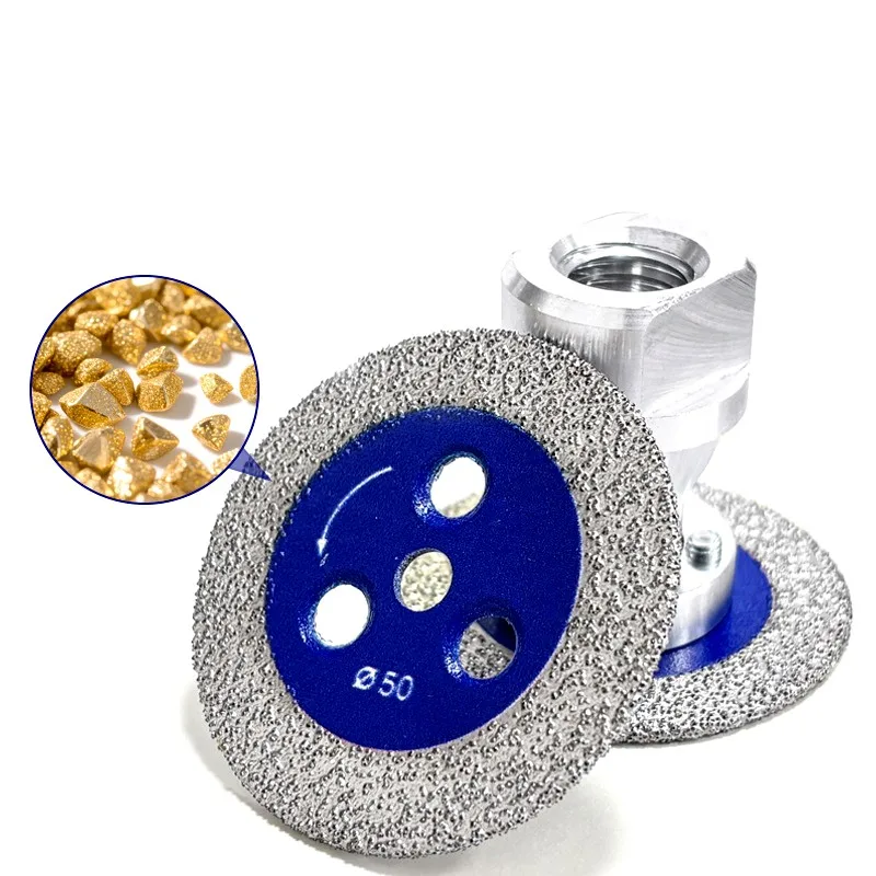 50mm Diamond Mini Saw Blade with Thread Stone Cutting Disc Granite Sandstone Concrete Lettering Carving Grinding Tool