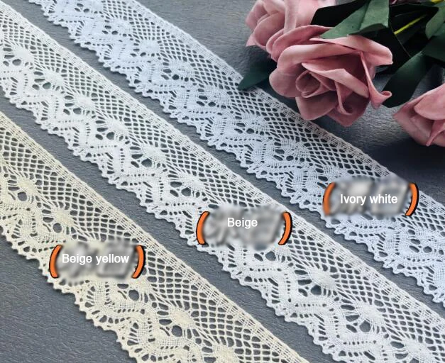 العرض: 4.5 سنتيمتر (1.77 بوصة) نمط رائع خيط القطن التطريز الدانتيل أزياء من الدانتل لتقوم بها بنفسك طقم خياطة الديكور (KK-4665)