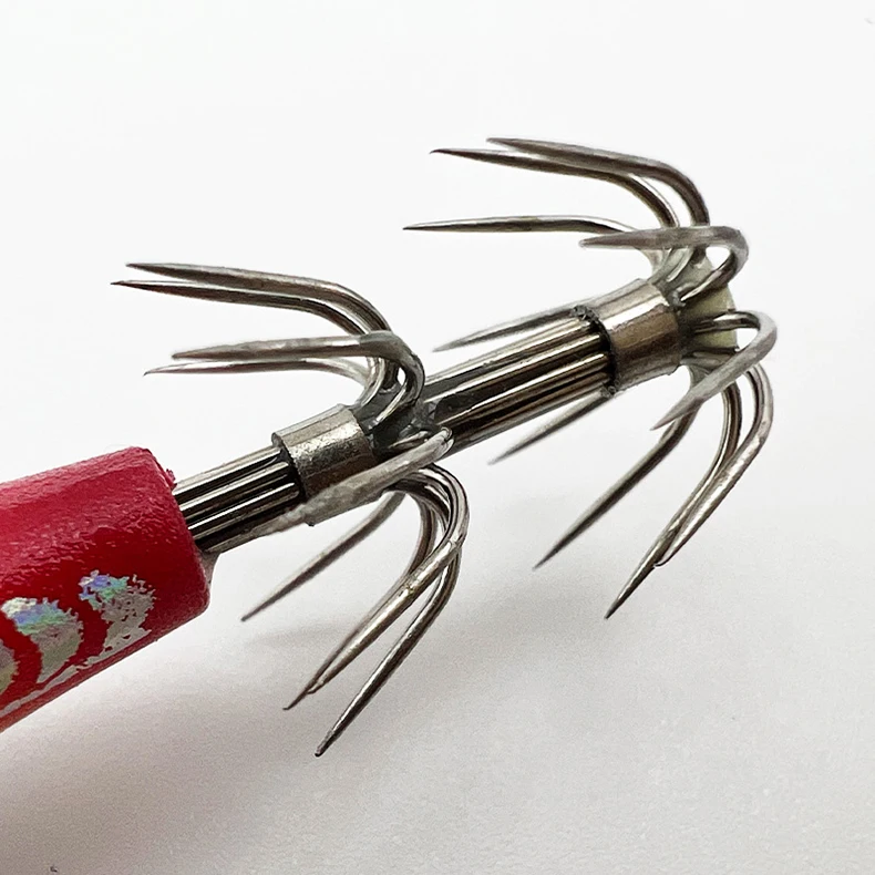 ShareShark 5 Stück/Box 8CM/5.3G Garnelenköder mit Tintenfisch-Jighaken, Drehgelenk, Leuchtend, Realistisch, Bionischer Kunstköder – Detail 11