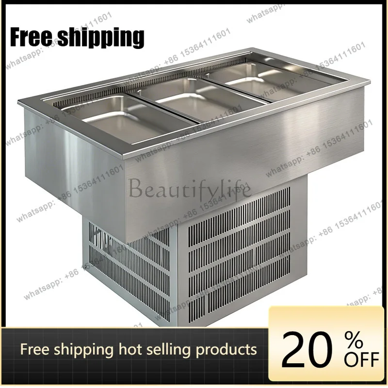 LS embedded chilled Taiwanese seafood salad cabinet supermarket large-capacity display freezer