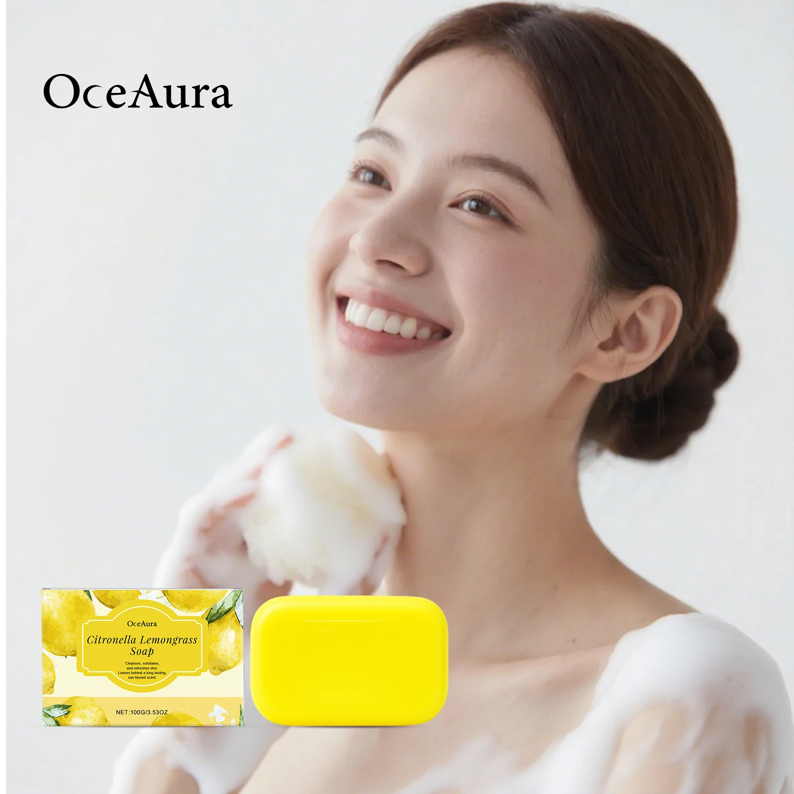 

Лимонное мыло с лемонграссом увлажняет и увлажняет лицо и тело, очищает и смягчает кожу, ежедневное местное мыло