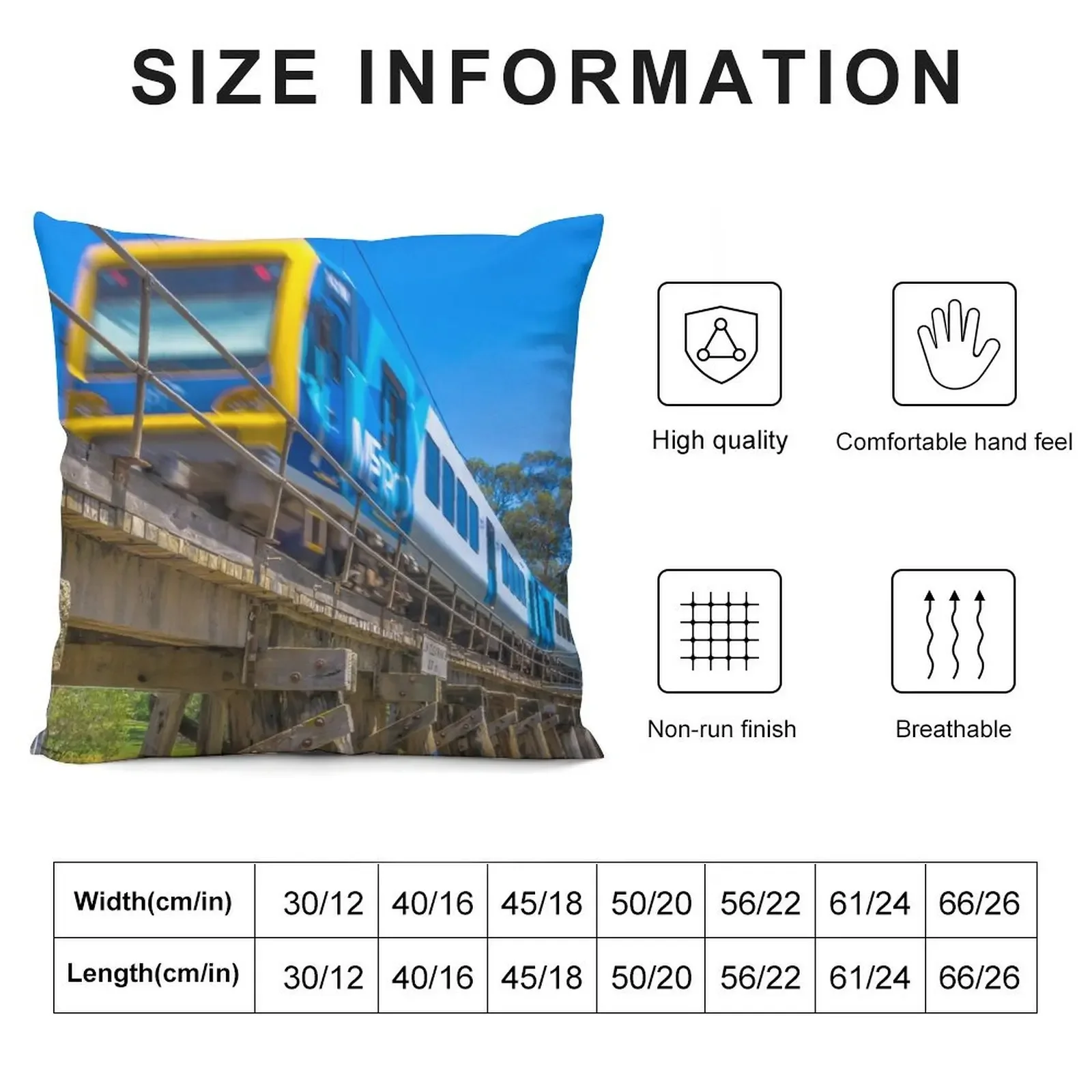 Melbourne Metro Train on a Trestle Bridge in Eltham Throw Pillow Sofa Cover luxury decor pillow