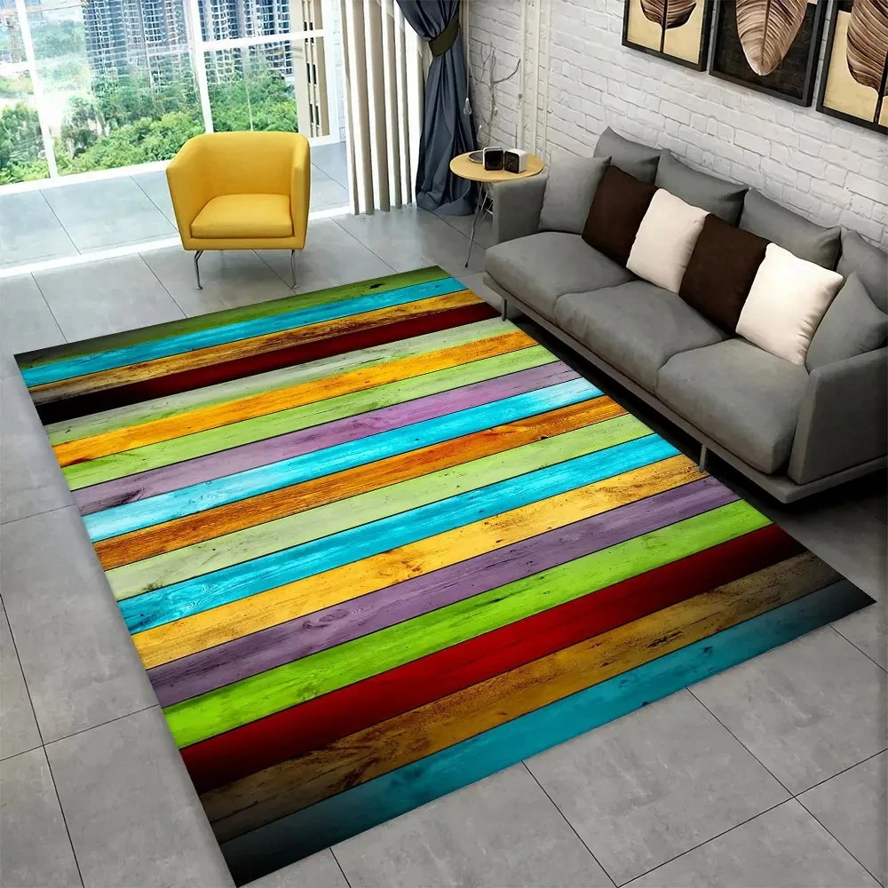 3D HD Wood Grain Retro Area Rug Large,Carpet Rug for Home Living Room Kids Bedroom Sofa Doormat Decor,Kitchen Non-slip Floor Mat