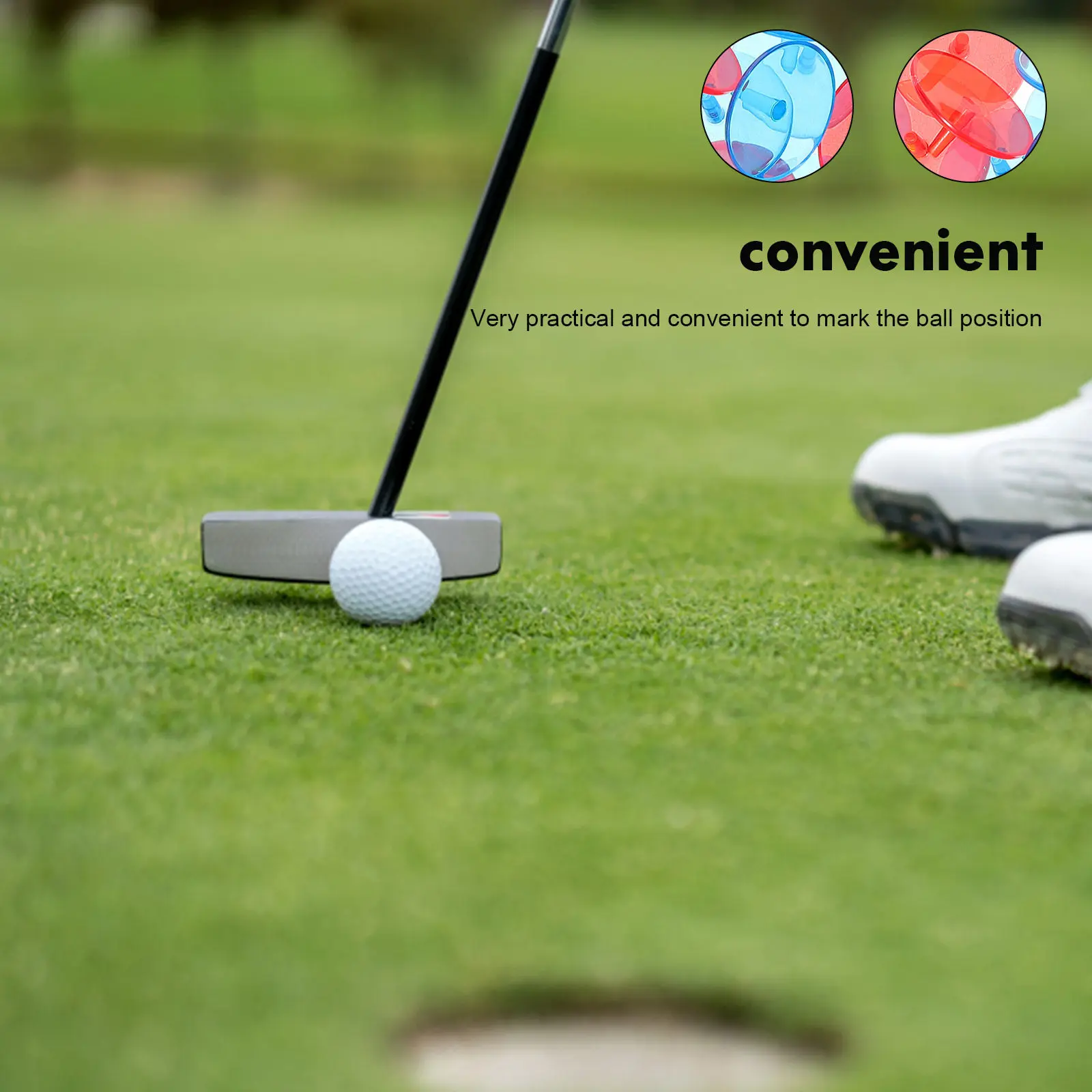 

50 шт. пластиковых маркеров для мячей для гольфа, прочные, 0,9 дюйма, круглые, прозрачные, желтые, практичный инструмент для разметки положения