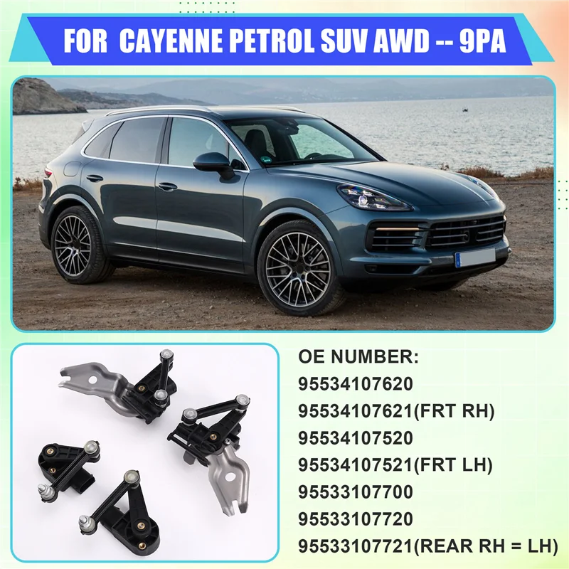 

Height Level Sensor Set Of 4Pcs Front Rear RH/LH For Porsche Cayenne 2003- 2010 Part Numbers:95534107621 95534107521 95533107721