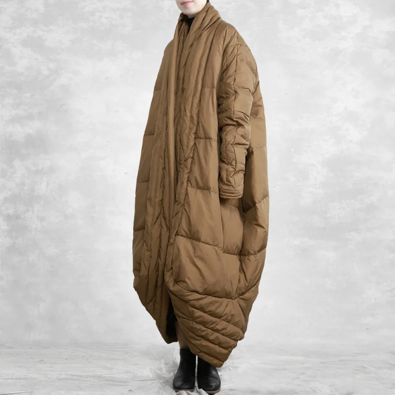 Women's Autumn Winter Top Coat Down Jacket White Duck Down Warm Large Size Retro Simple Fashion New Soft Niche Versatile Skinny