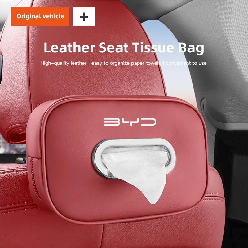 

New PU Leather Car Tissue Box Storage Bag Accessories For BYD E6 E3 E9 S8 Atto 3 Tang F3 Song G3 S7 D1 E1 M6 L3 F3R Qing Yuan I3