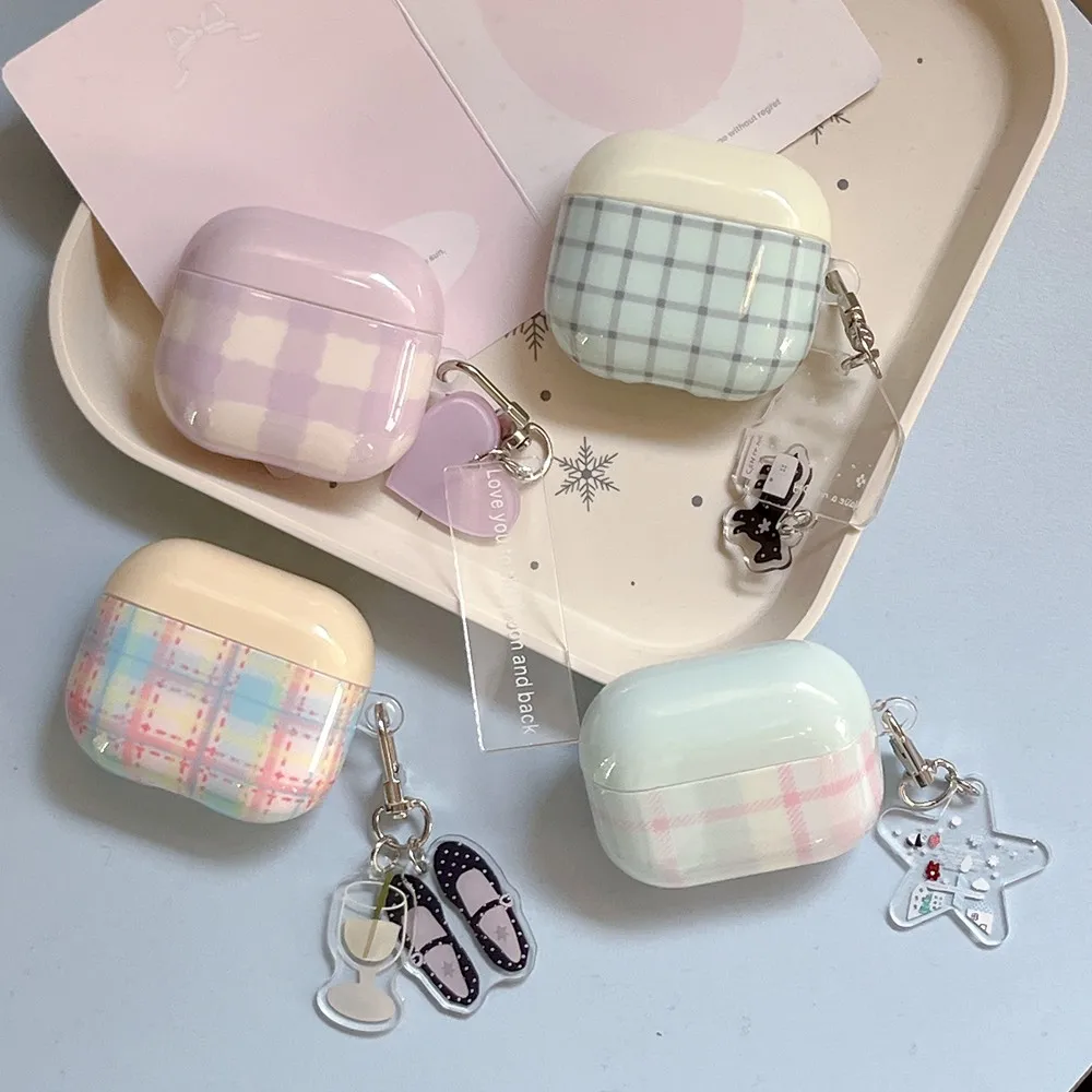 Buntes Karomuster Schutzhülle für AirPods Pro 2 Pro3 4 3 2 1 Kabellose Bluetooth-Ladebox-Abdeckung
