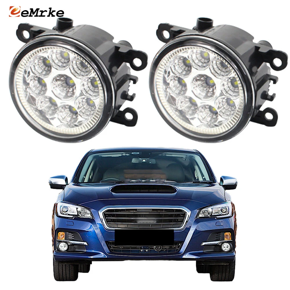 EEMRKE 2 PCS Car Front Bumper Light for Subaru Levorg VM 2015 2016 2017 2018 9 Led Fog Lights Assembly Driving Lamp H11 12V