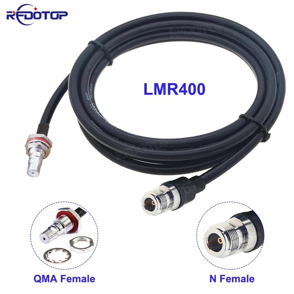 

LMR-400 N Male/N Female to QMA Female Bulkhead Connector QMA to N Adapter 50-7 50 Ohm Low Loss LMR400 Cable RF Coaxial Jumper