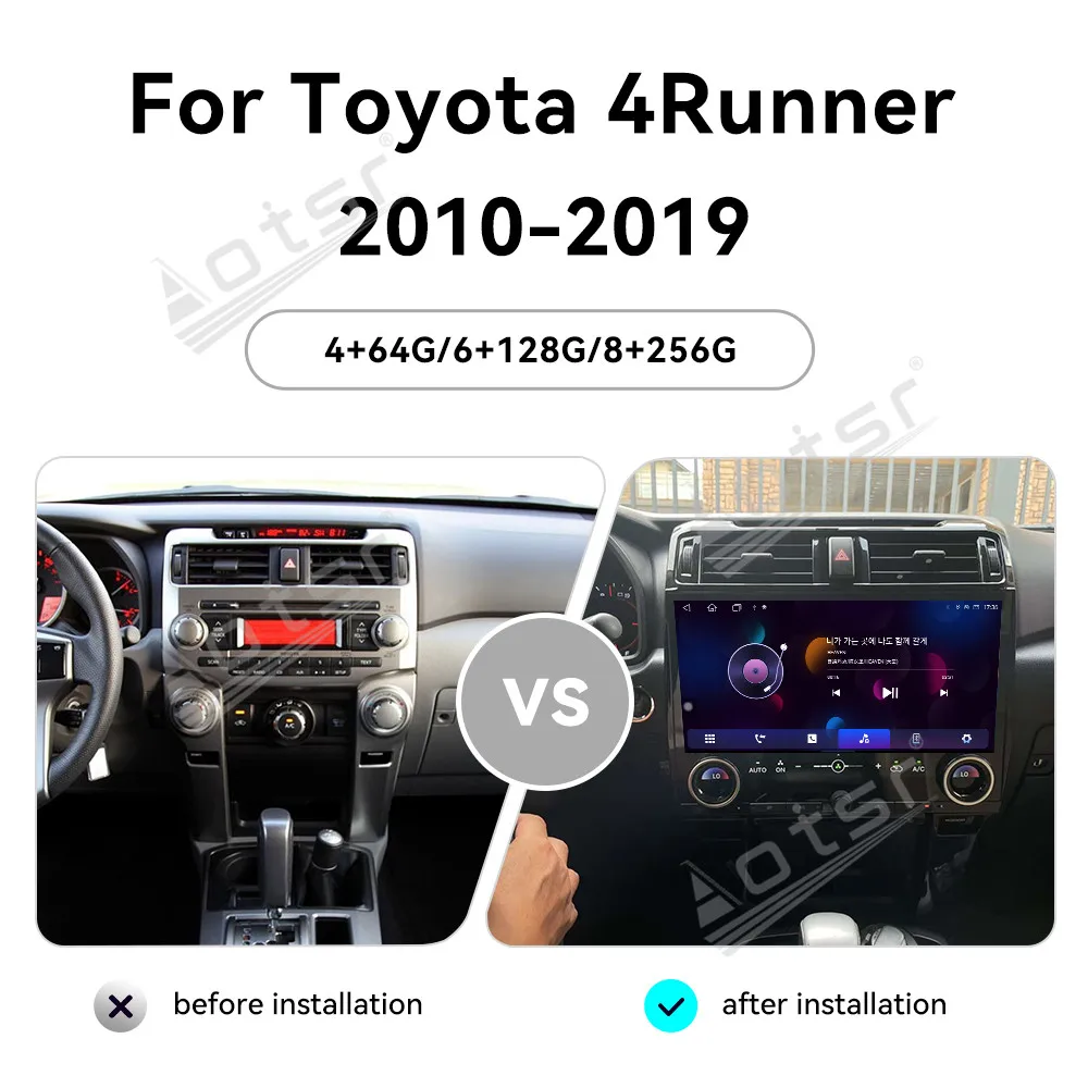 

14,6 ''Android 13 для Toyota 4runner 10-19 сенсорный экран навигация Apple Carplay автомобильное радио DSP BT мультимедийный плеер WIFI Led