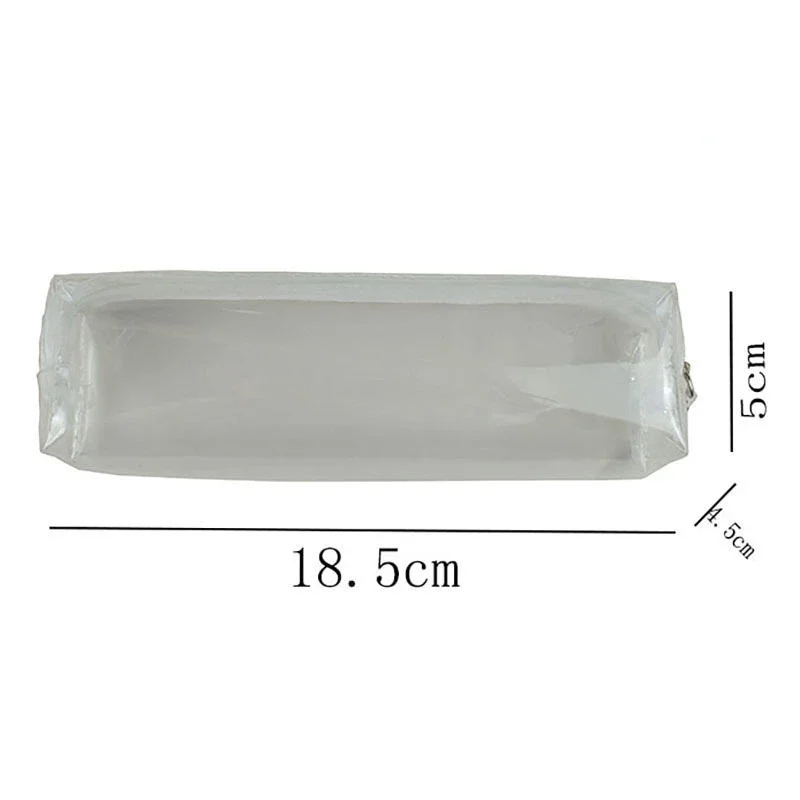 Transparent Zipper Pencil Case Pen Bag Cosmetic Makeup Pouch Large Capacity Pen Case Sundries Organizers School Stationery Gifts