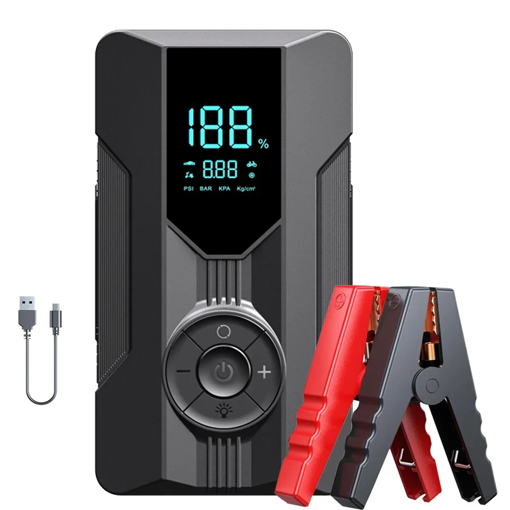 Car Jump Starter with Air Compressor,2000A 1000A 800A Portable Battery Starter 12V Car Battery Booster,Jump Starter,Air Pump