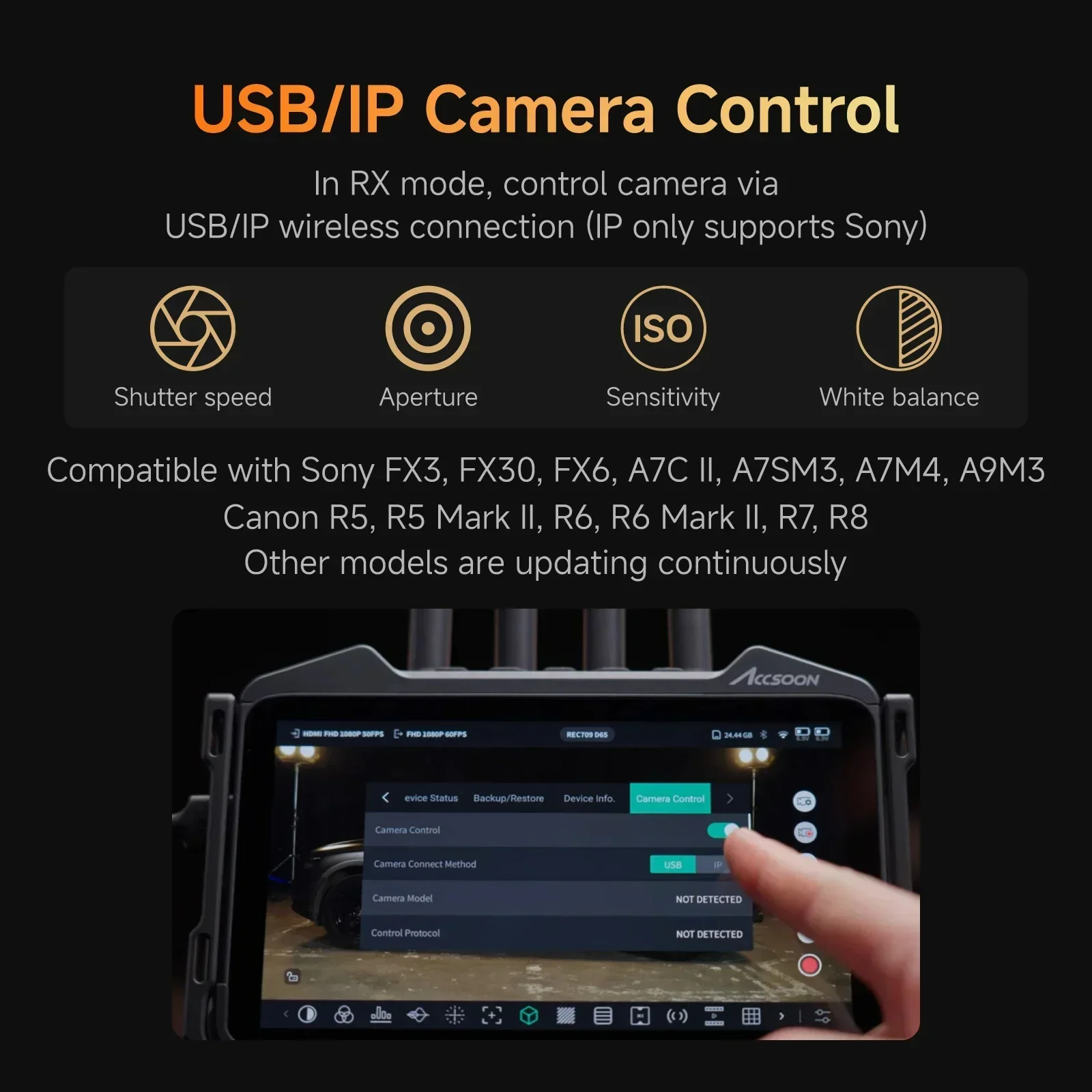 Accsoon CineView M7 Pro Networkable 7-Inch Touchscreen Wireless Video Monitor SDI/HDMI TX/RX 4K60 Camera Control 1000nit 3D LUT