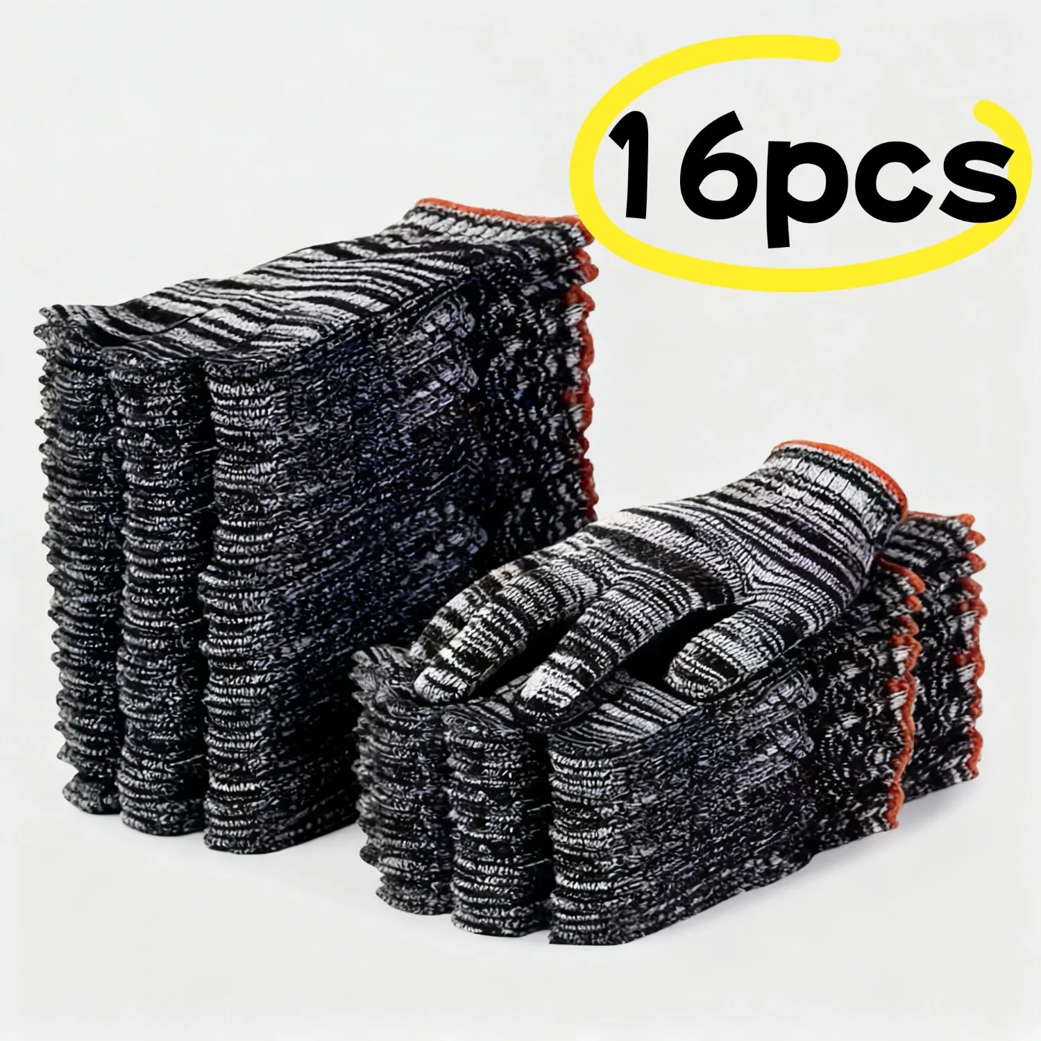 16/32Pcs Black White Striped Gloves, Thick Durable Comfortable Breathable, Hand & Machine Washable, Universal For Indoor & Outdo